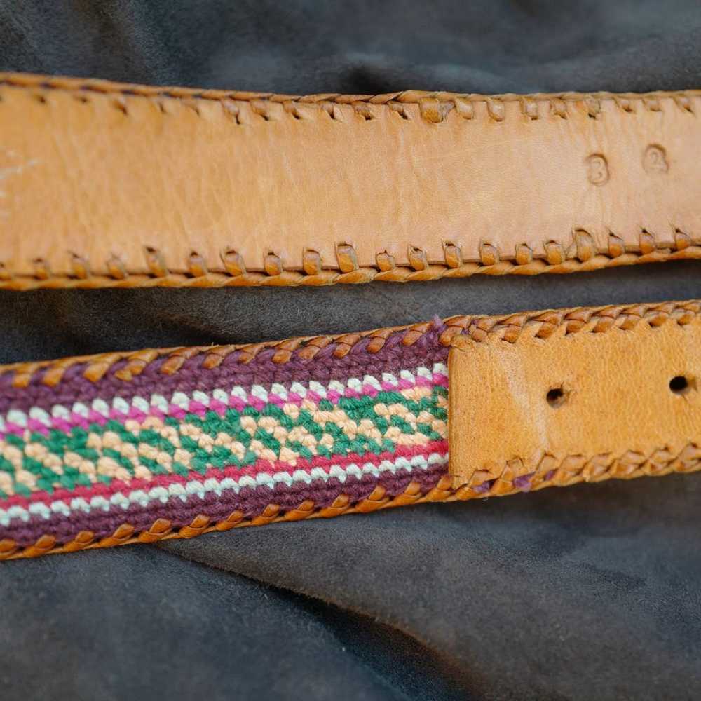 Vintage Handmade Embroidered Southwestern Leather… - image 4