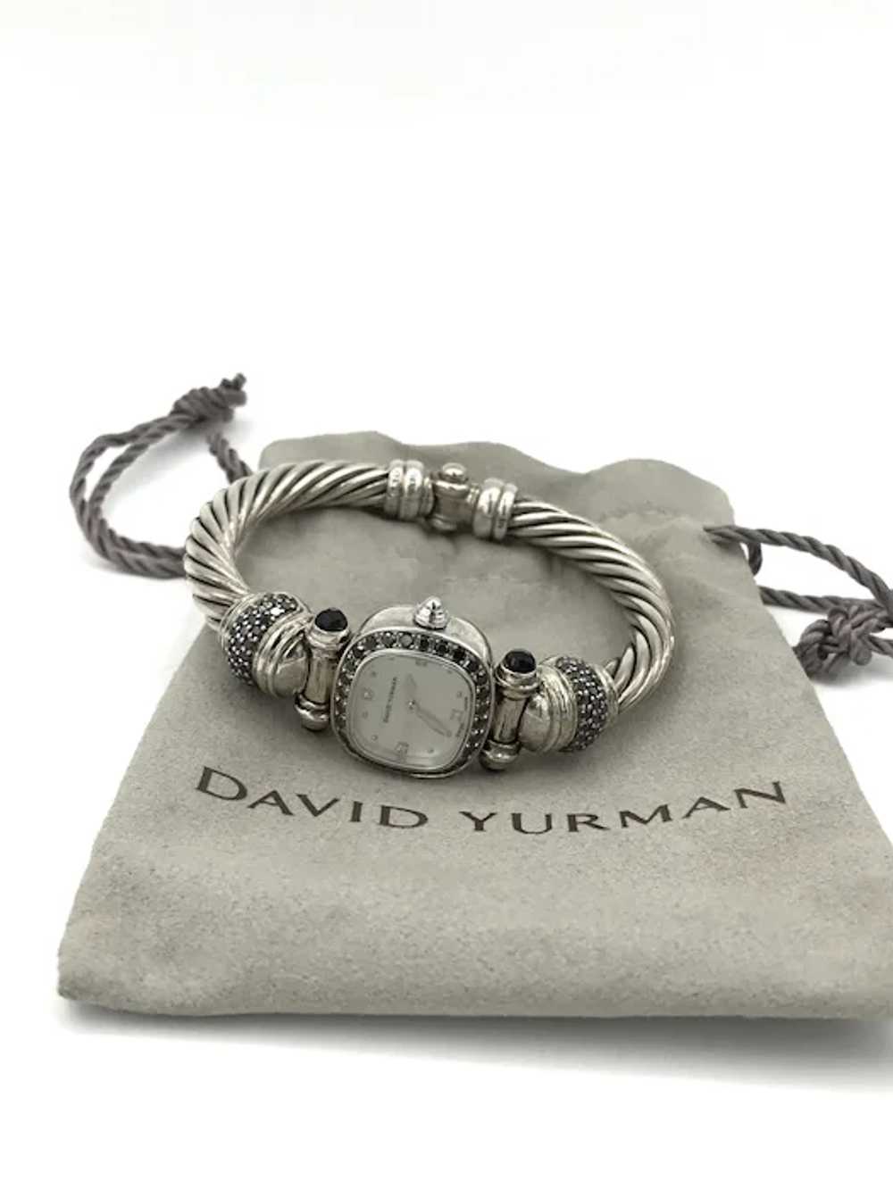 David Yurman Sterling Silver Black Diamond Cable … - image 11