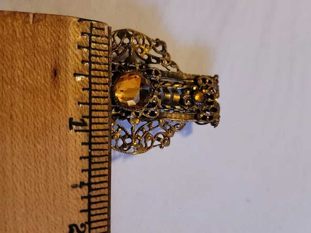 Antique Victorian 1920's Sash Brooch Pin Filigree… - image 9
