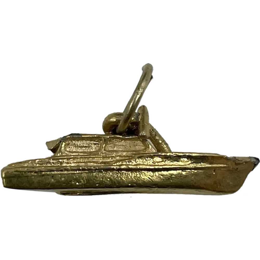 Gold Vermeil Boat Charm Pendant Sterling Silver M… - image 1