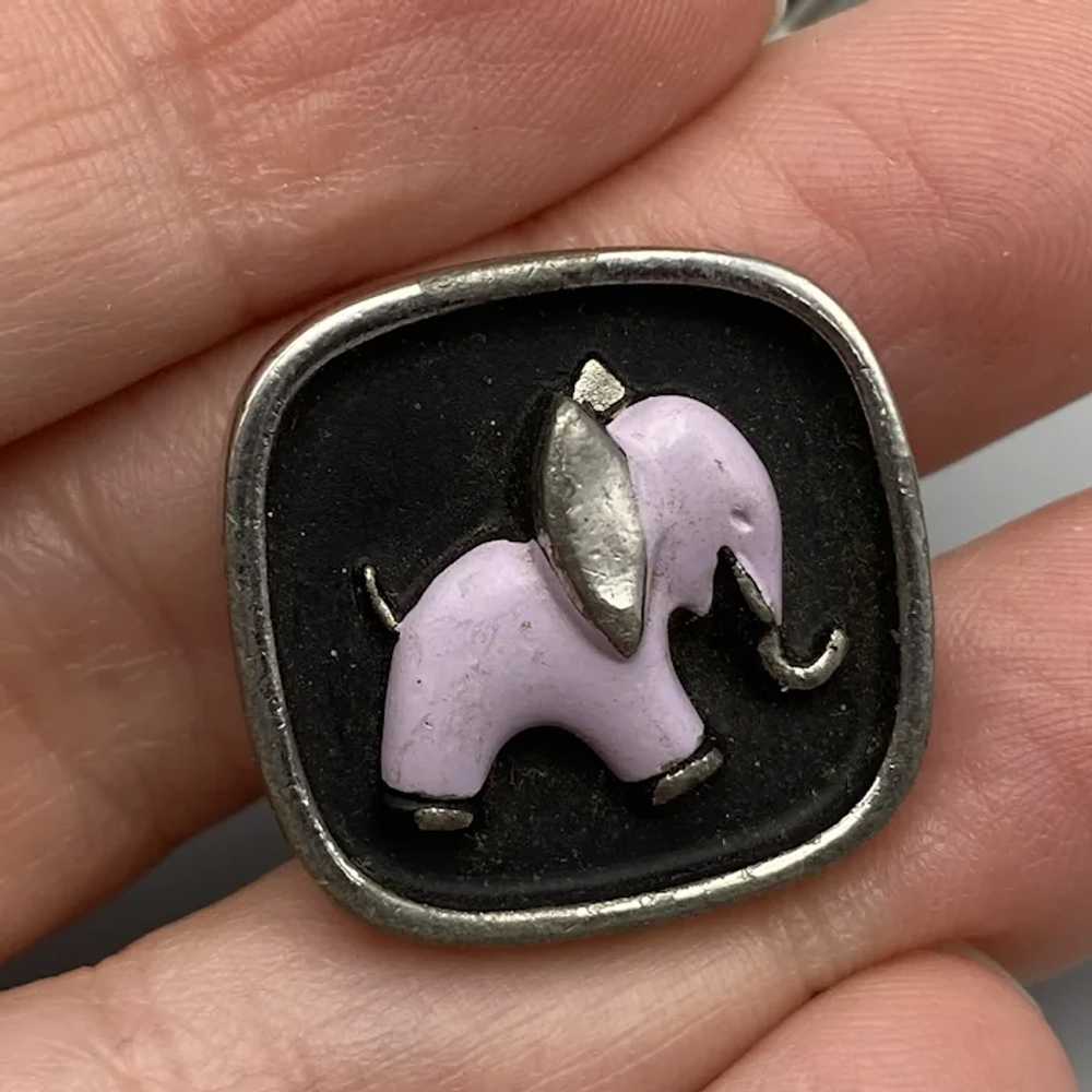 Vintage Hickok Purple Elephant Cufflinks AS IS - image 3