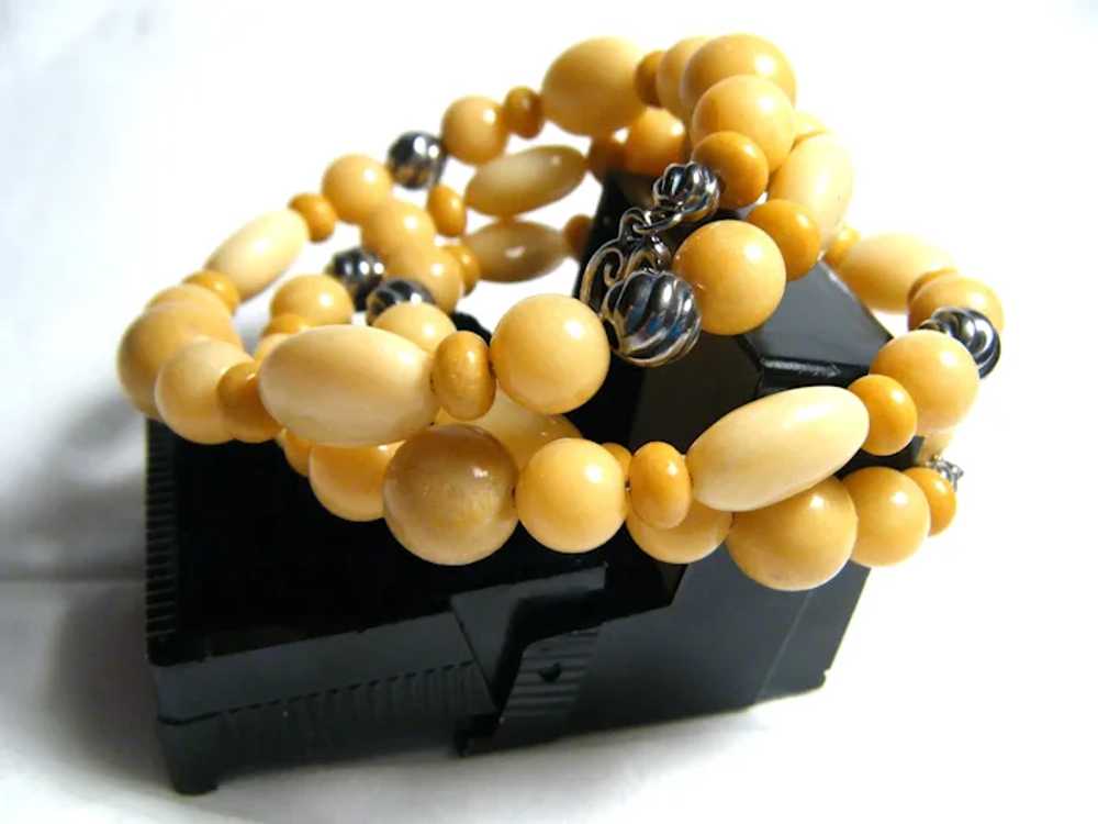 Vintage Signed 'Carolyn Pollack' Yellow Jasper Be… - image 3