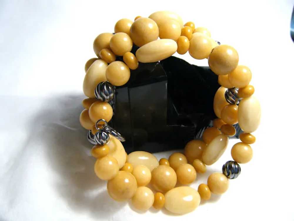 Vintage Signed 'Carolyn Pollack' Yellow Jasper Be… - image 4