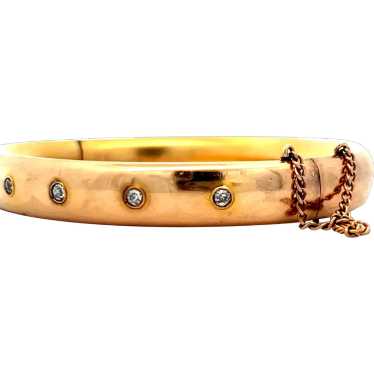 Victorian 14K yellow Gold and Diamond Bangle