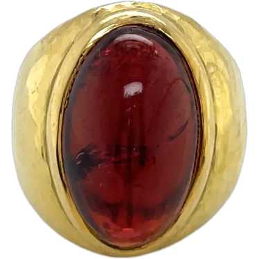 18K Yellow Gold Garnet Ring