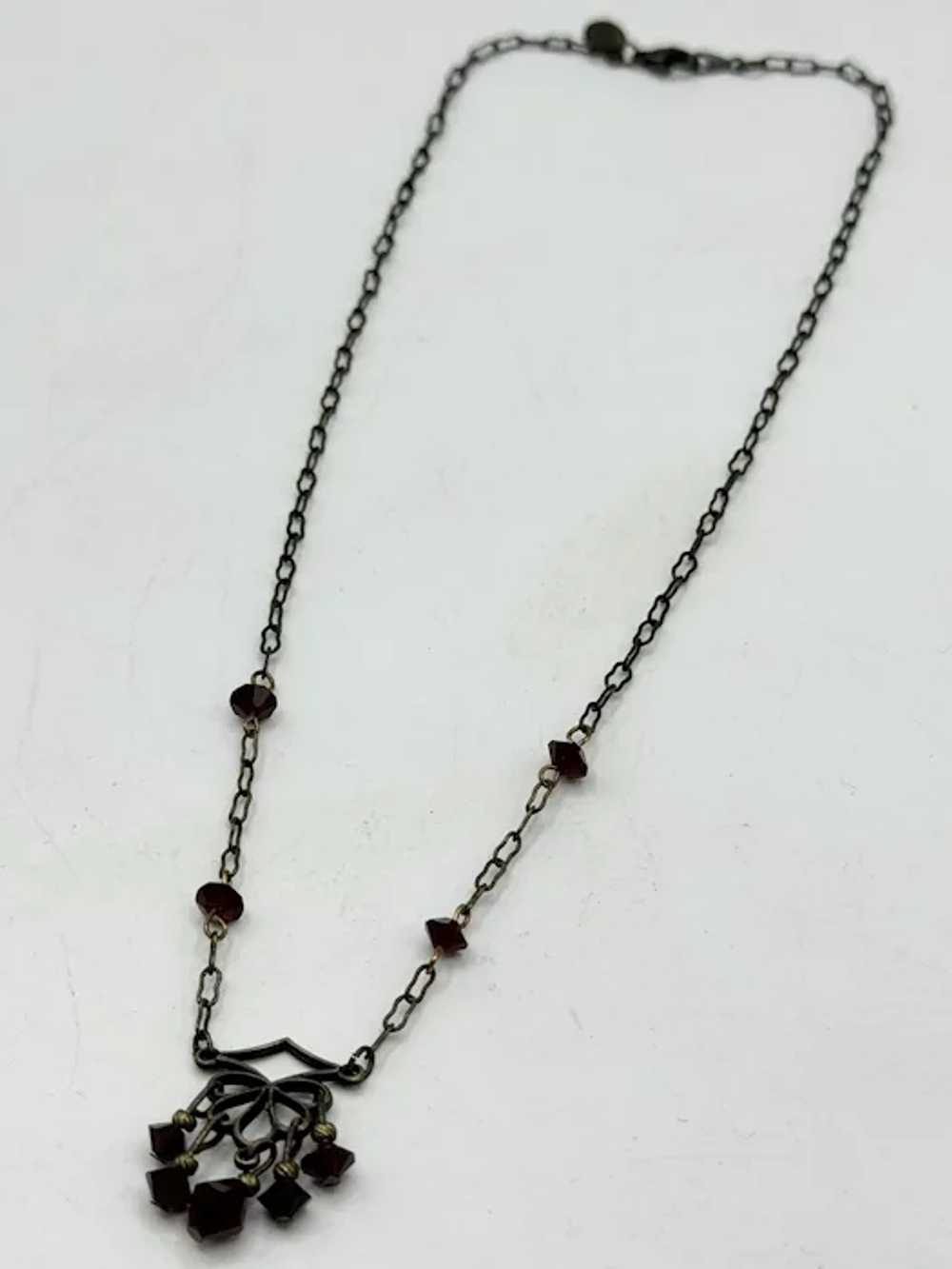 Vintage Robert Rose red crystal necklace - image 5