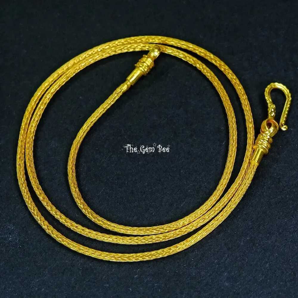 18k Solid Gold Handmade Fancy Woven Rope Mesh Nec… - image 5