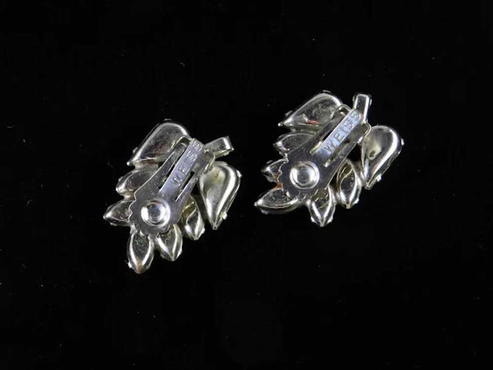 Weiss Rhinestone Leaf Earrings - image 6