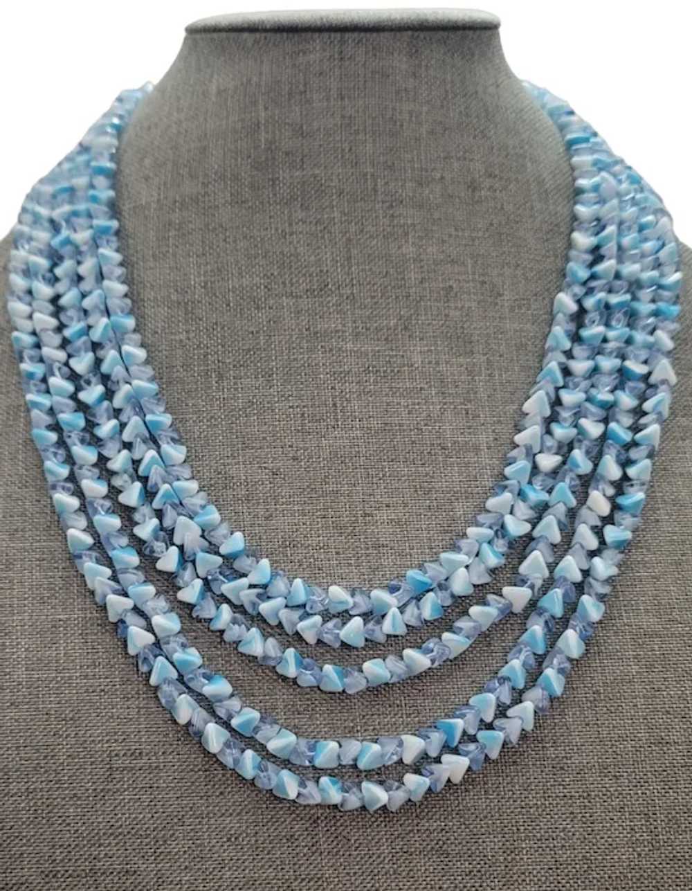 Trifari Blue Multi Strand Torsade Blue Art Givre … - image 2