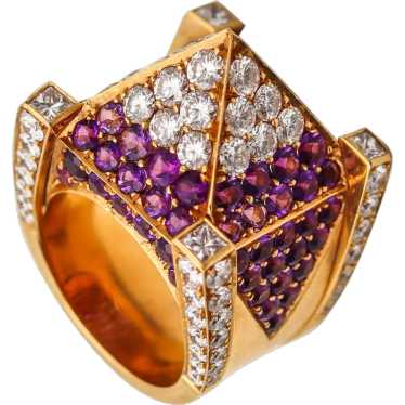 GEORG HORNEMANN Cocktail Ring In 18Kt Gold With 1… - image 1