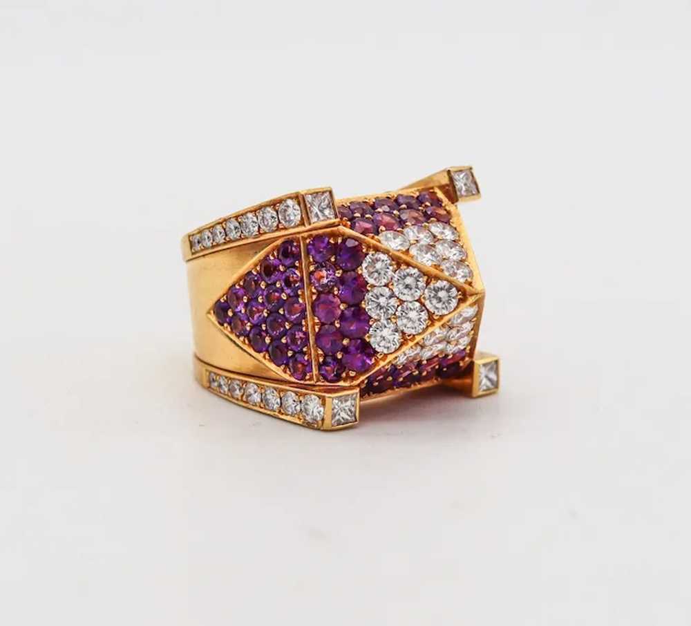 GEORG HORNEMANN Cocktail Ring In 18Kt Gold With 1… - image 3