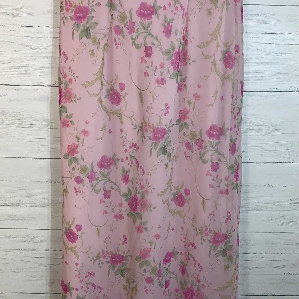Vintage JBS Ltd Y2K pink chiffon overlay floral d… - image 6