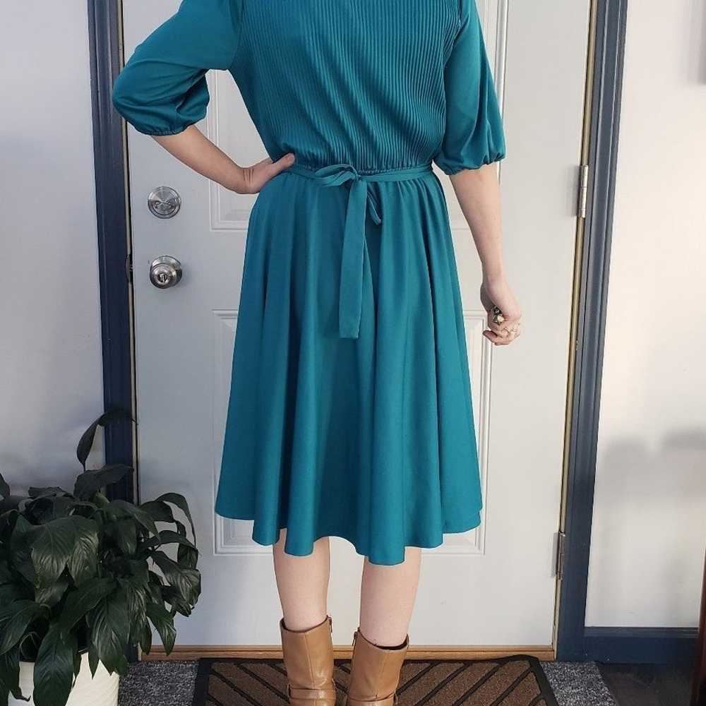 Vintage 70s Green Casual Dress - image 3