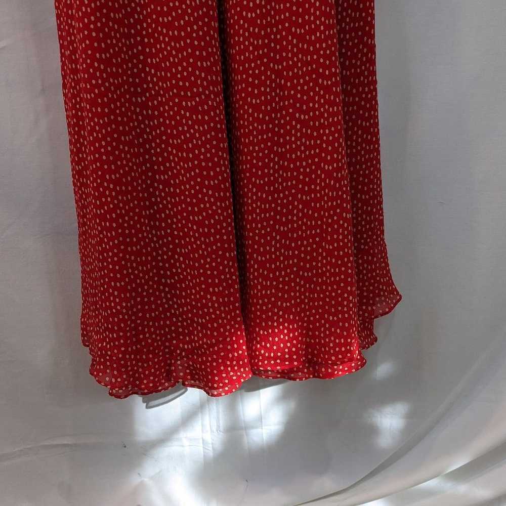 Vintage Stephanie Charles 100% Silk Red Polkadot … - image 4