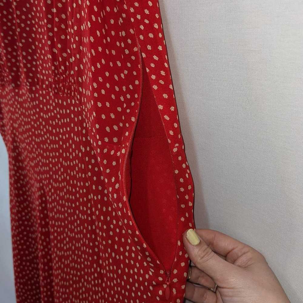 Vintage Stephanie Charles 100% Silk Red Polkadot … - image 9
