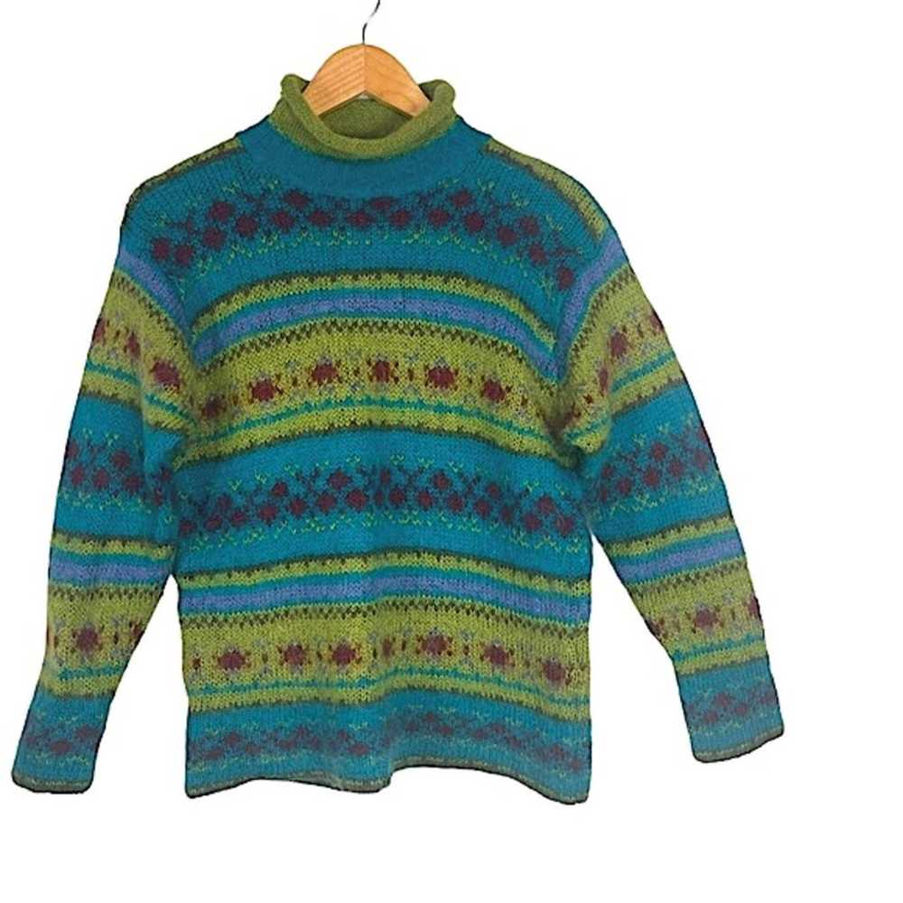 Ina Sinclair Women's Sweater Fair Isle Vintage 80… - image 1