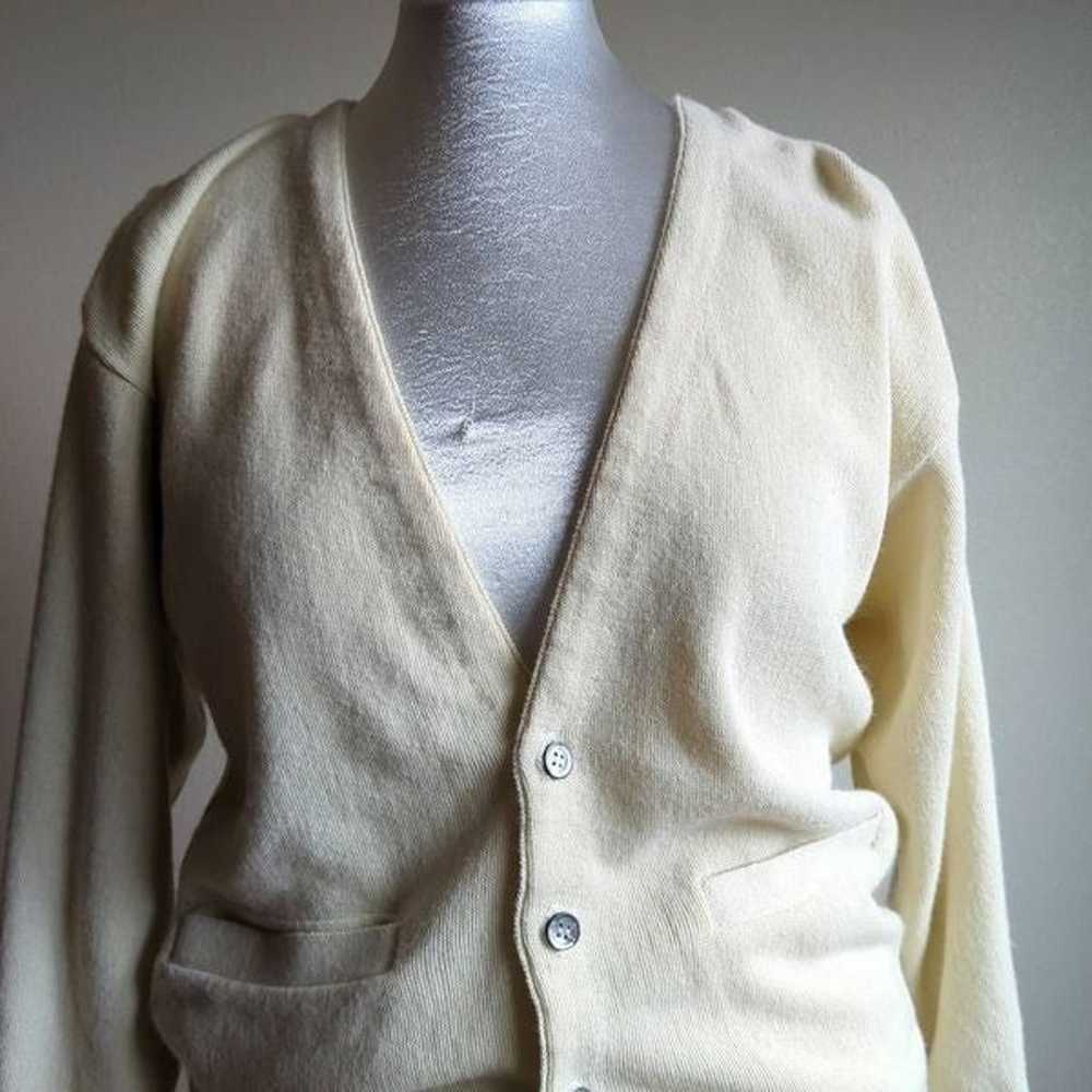 Vintage Cream Long Sleeve Cardigan Oversized Retr… - image 3