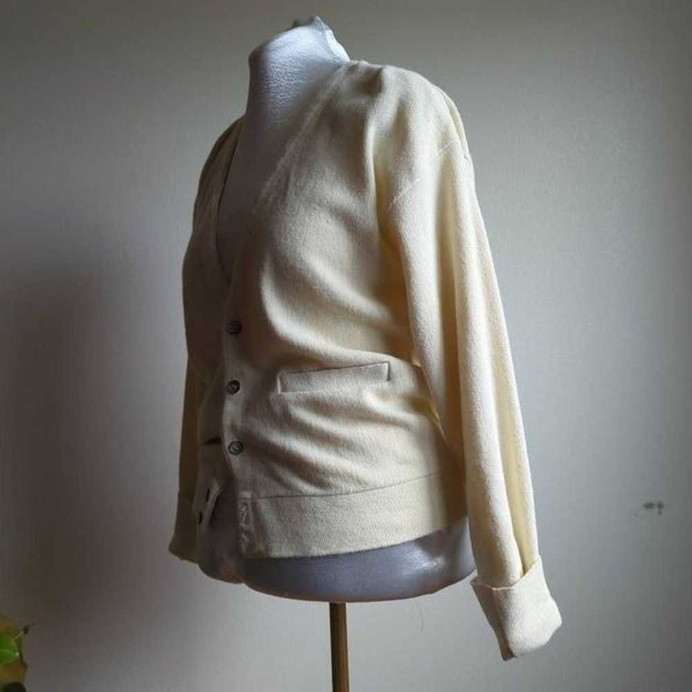 Vintage Cream Long Sleeve Cardigan Oversized Retr… - image 5