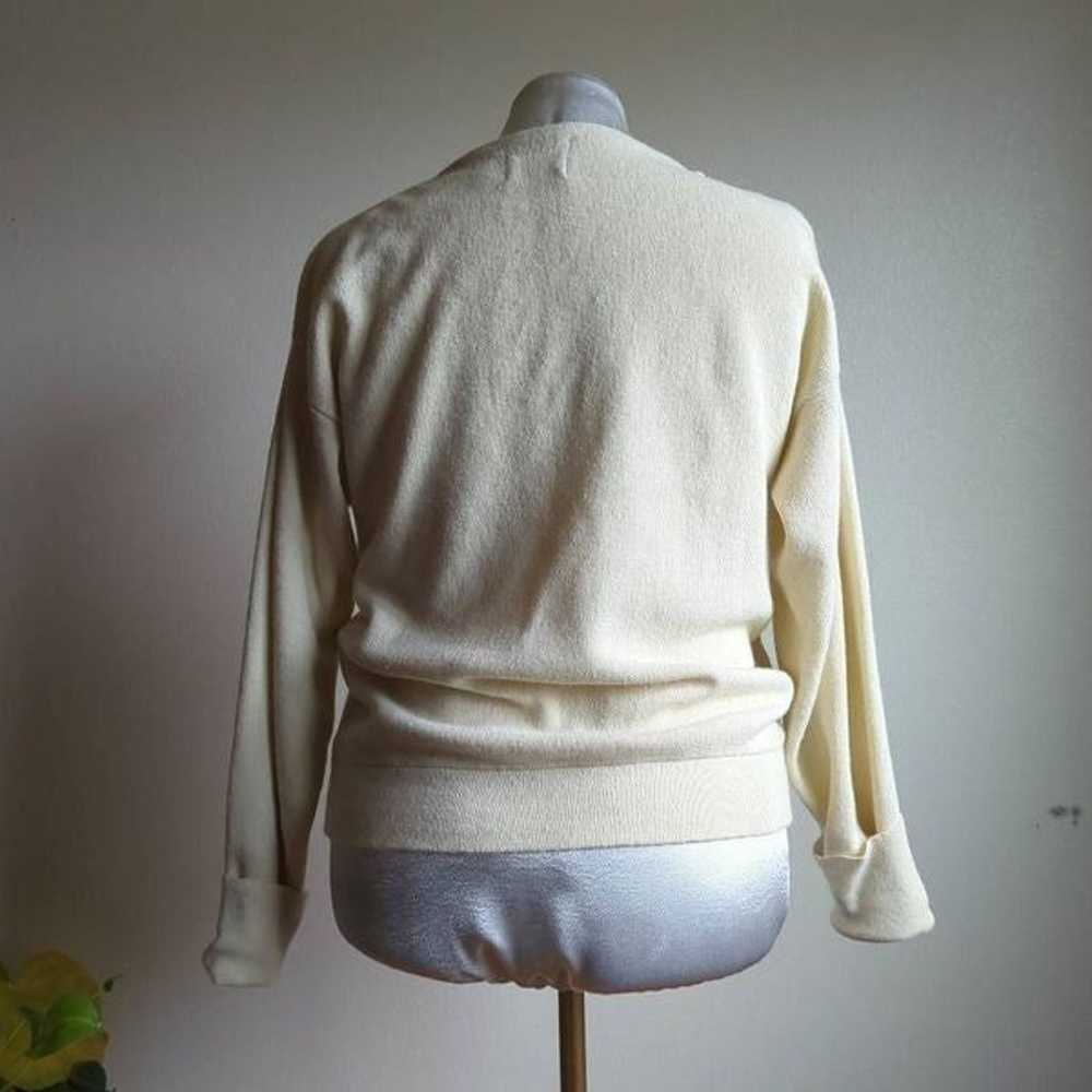 Vintage Cream Long Sleeve Cardigan Oversized Retr… - image 6