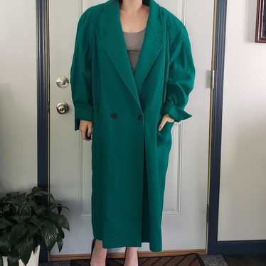 80s Green Wool Overcoat - image 1