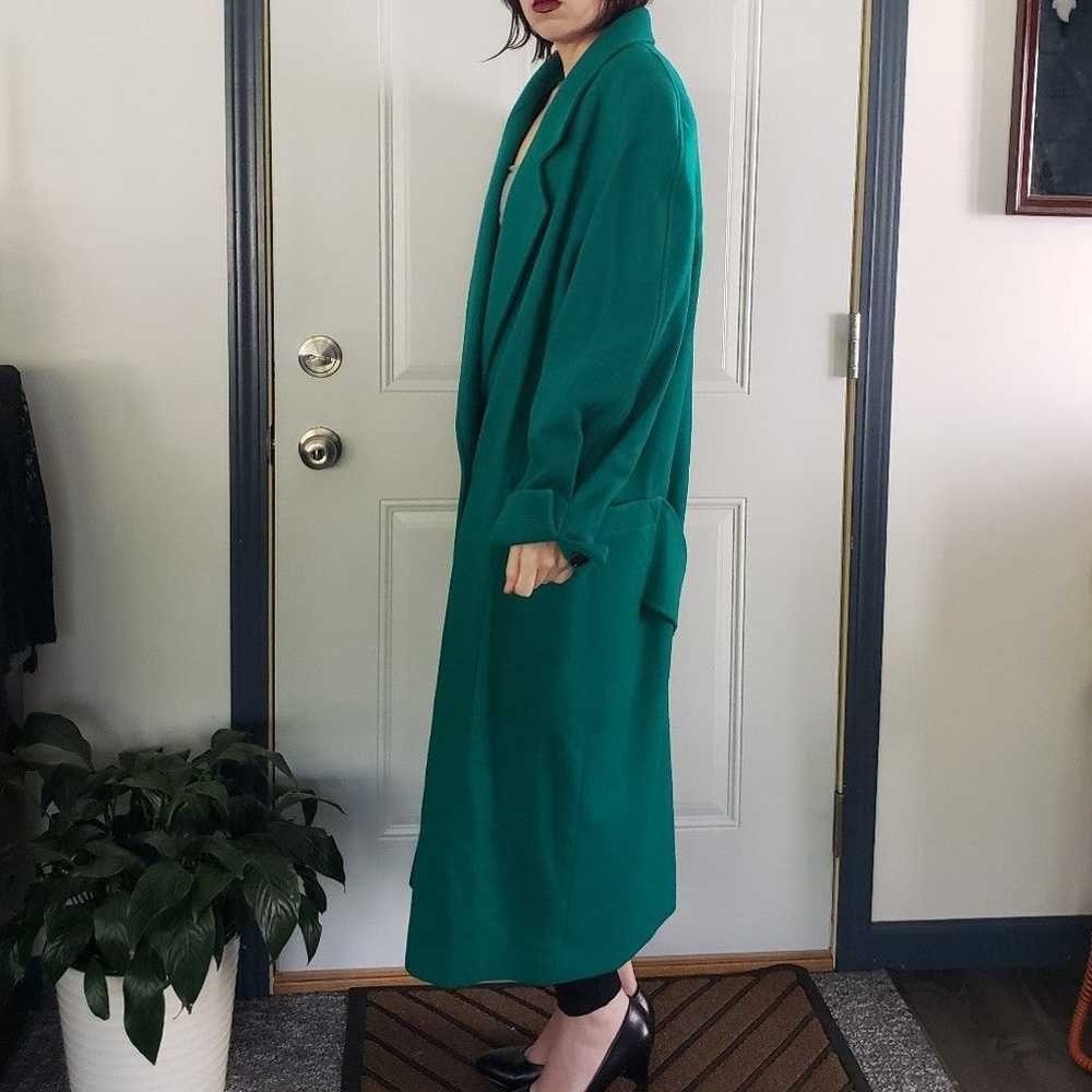 80s Green Wool Overcoat - image 2