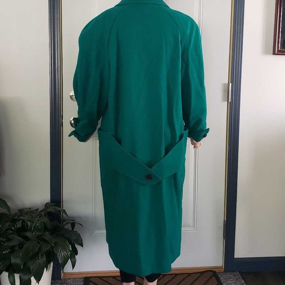 80s Green Wool Overcoat - image 3