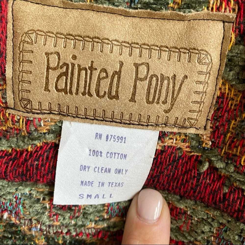 Vintage Painted Pony Embroidered Tapestry Short J… - image 5