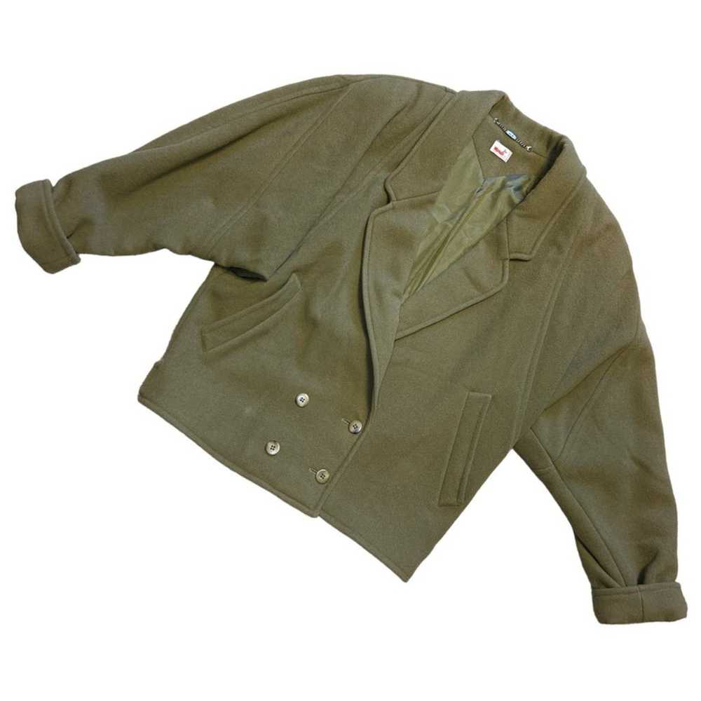 MONDI PURE 100% NEW WOOL ARMY GREEN BUTTON LINED … - image 1