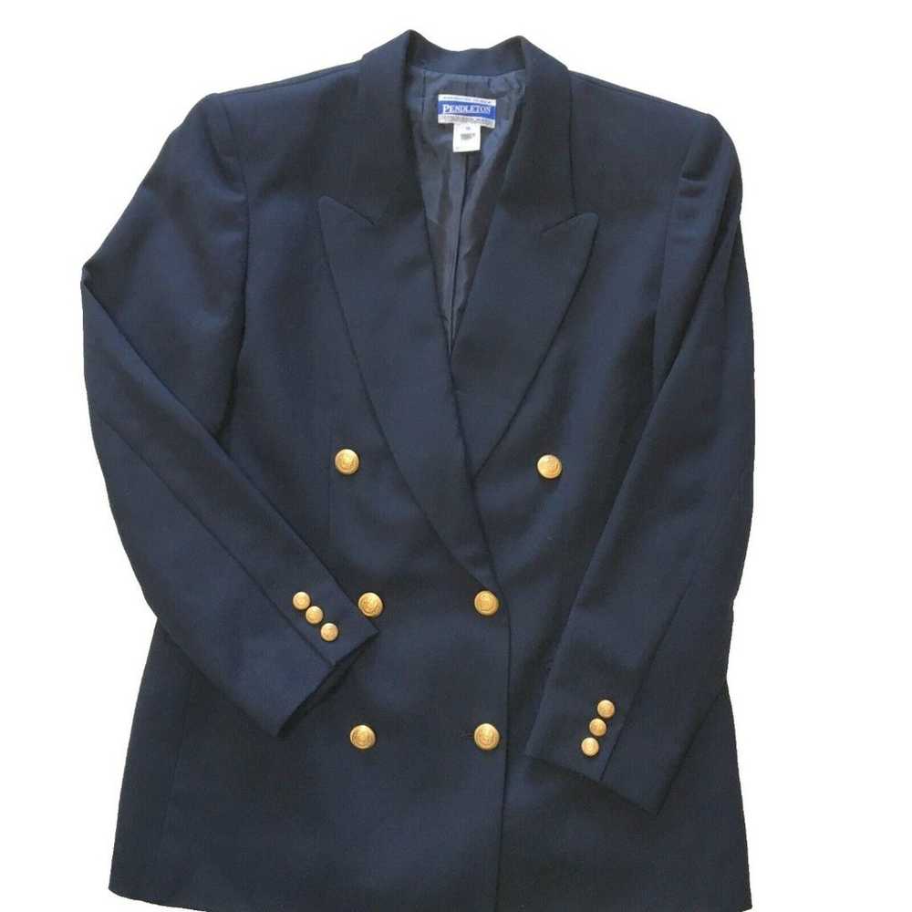 Pendleton Wool Navy Blue Women's Blazer Jacket-Si… - image 3