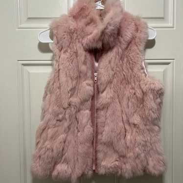 Pink Rabbit Fur Vintage Vest - image 1