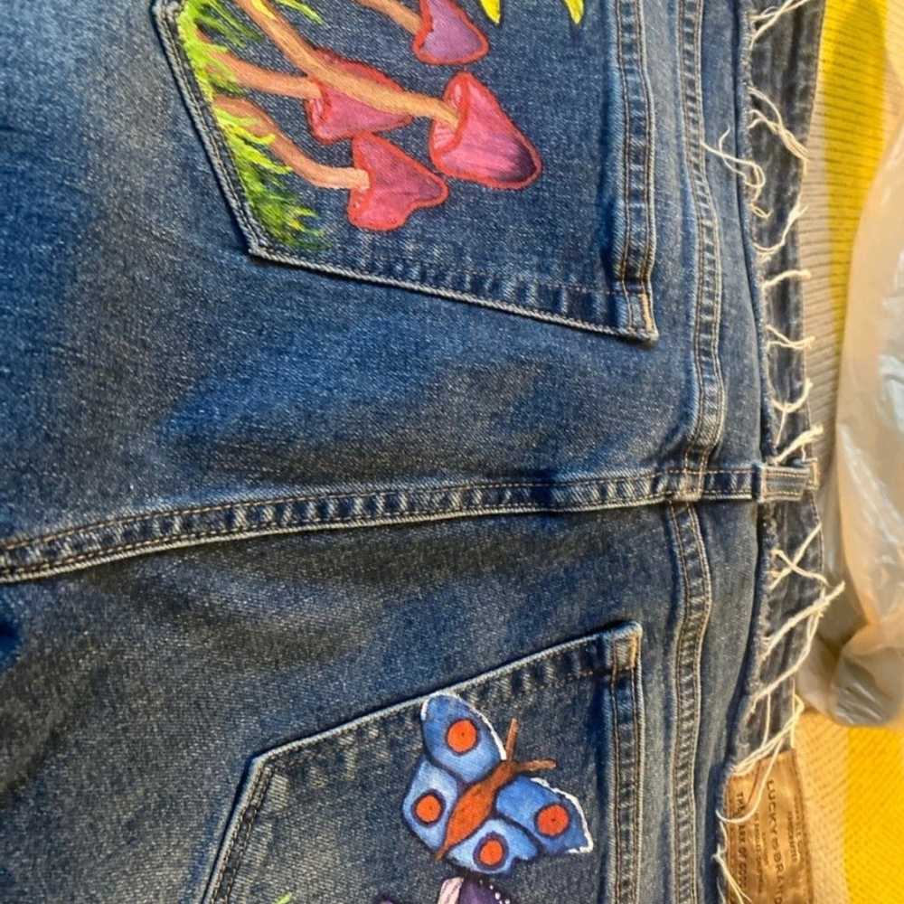 Hand painted upcycled lucky jeans, 70s/90s themed… - image 5