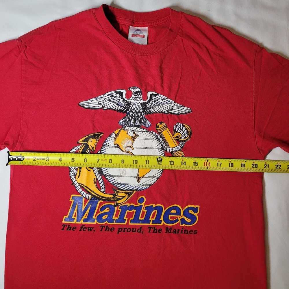 Vintage USMC Marines Red Graphic Tee - image 3