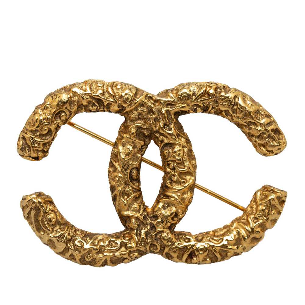 Product Details Chanel Gold Plated CC Brooch - image 1