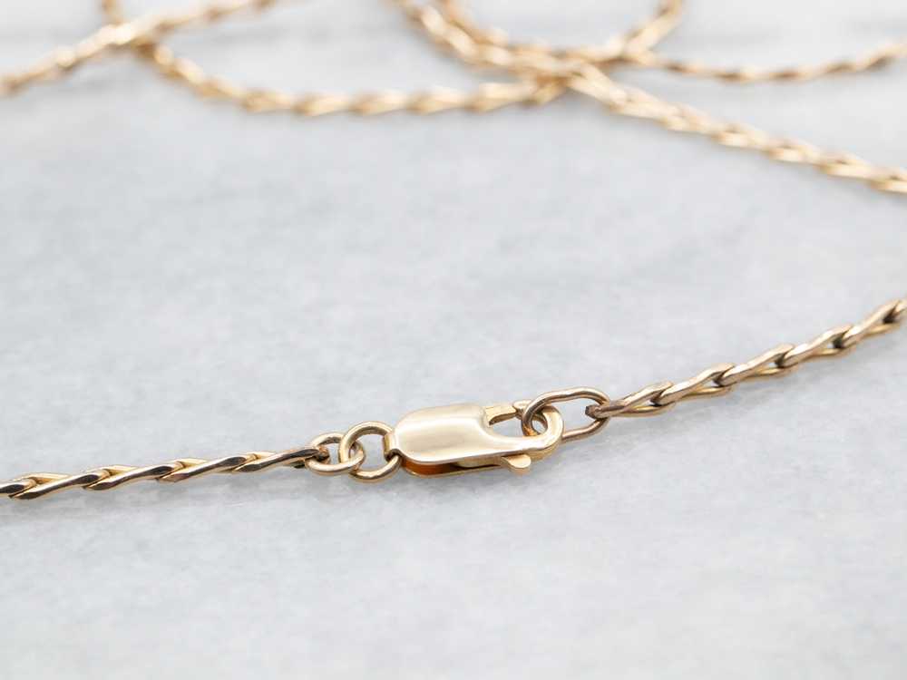 Yellow Gold Long Elongated Curb Chain with Lobste… - image 2