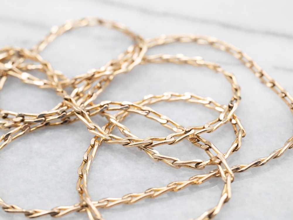 Yellow Gold Long Elongated Curb Chain with Lobste… - image 3