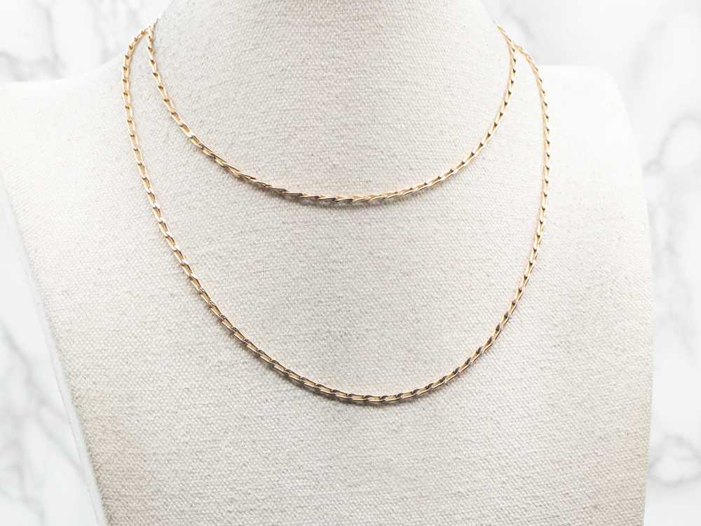 Yellow Gold Long Elongated Curb Chain with Lobste… - image 4