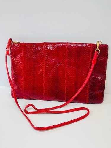1980’s Clemente Red Snake Skin Purse