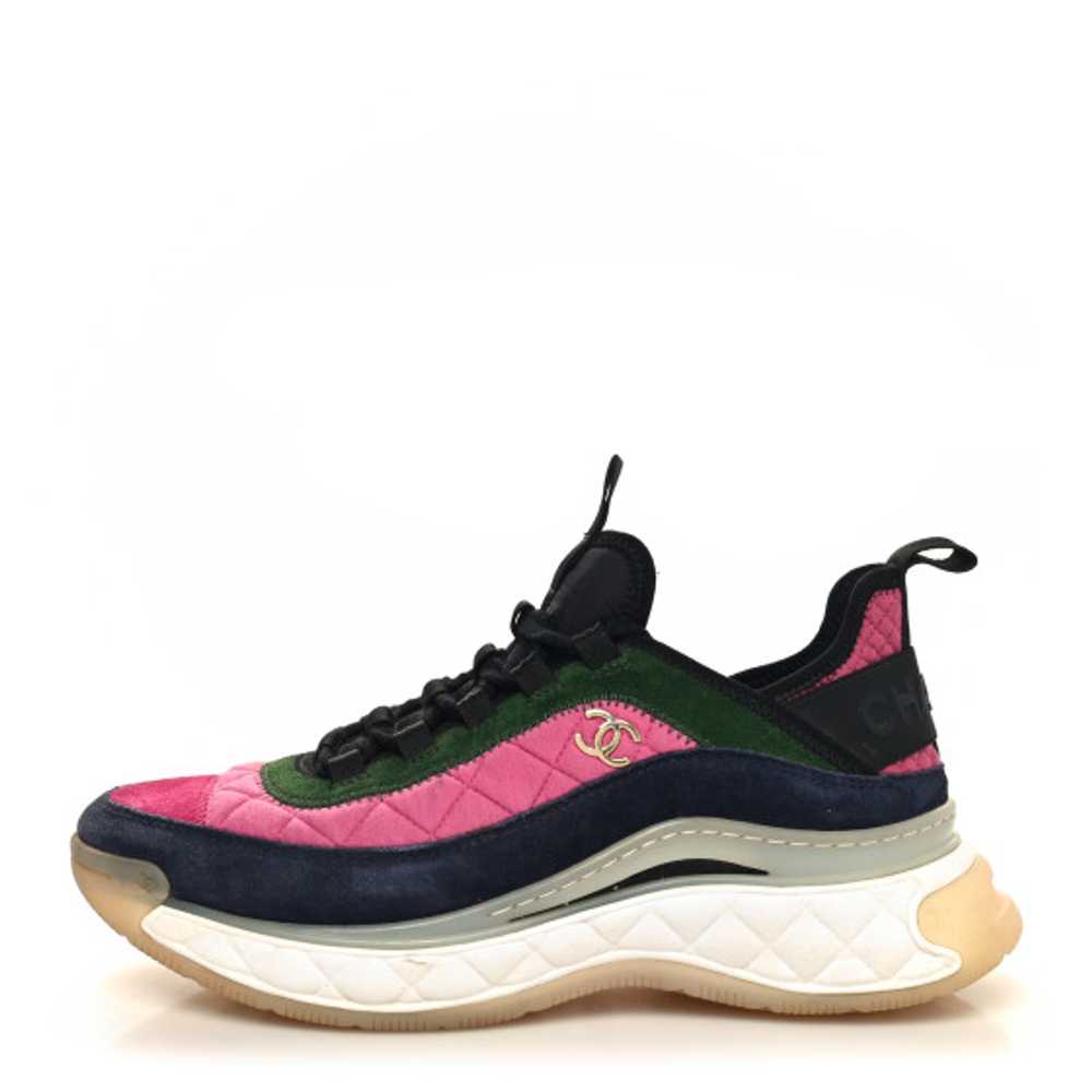 CHANEL Velvet Calfskin Mixed Fibers CC Sneakers 3… - image 1