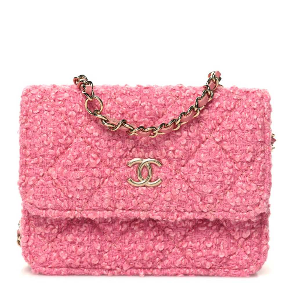 CHANEL Tweed Quilted Flap Chain Waist Bag Pink - image 1