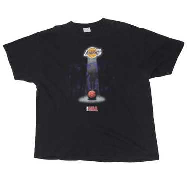 Vintage NBA Los Angeles Lakers T-Shirt Black Cham… - image 1