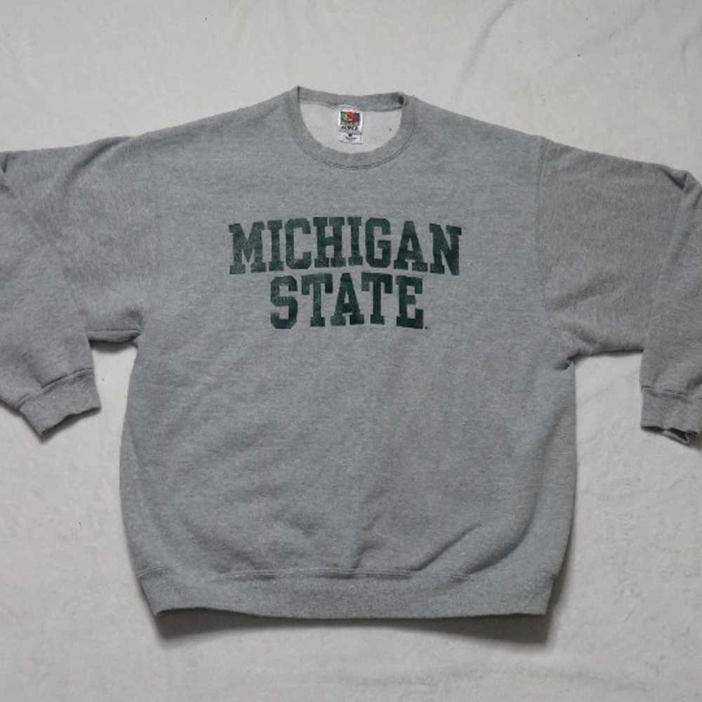 Vintage Michigan State Crewneck Sweater Size Larg… - image 1