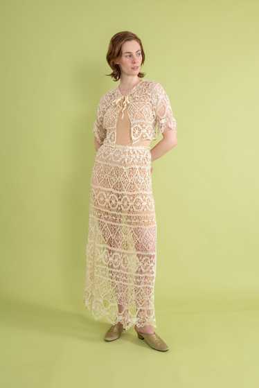 Edwardian Hand Tatted Lace 2 Piece Ensemble [OS] - image 1