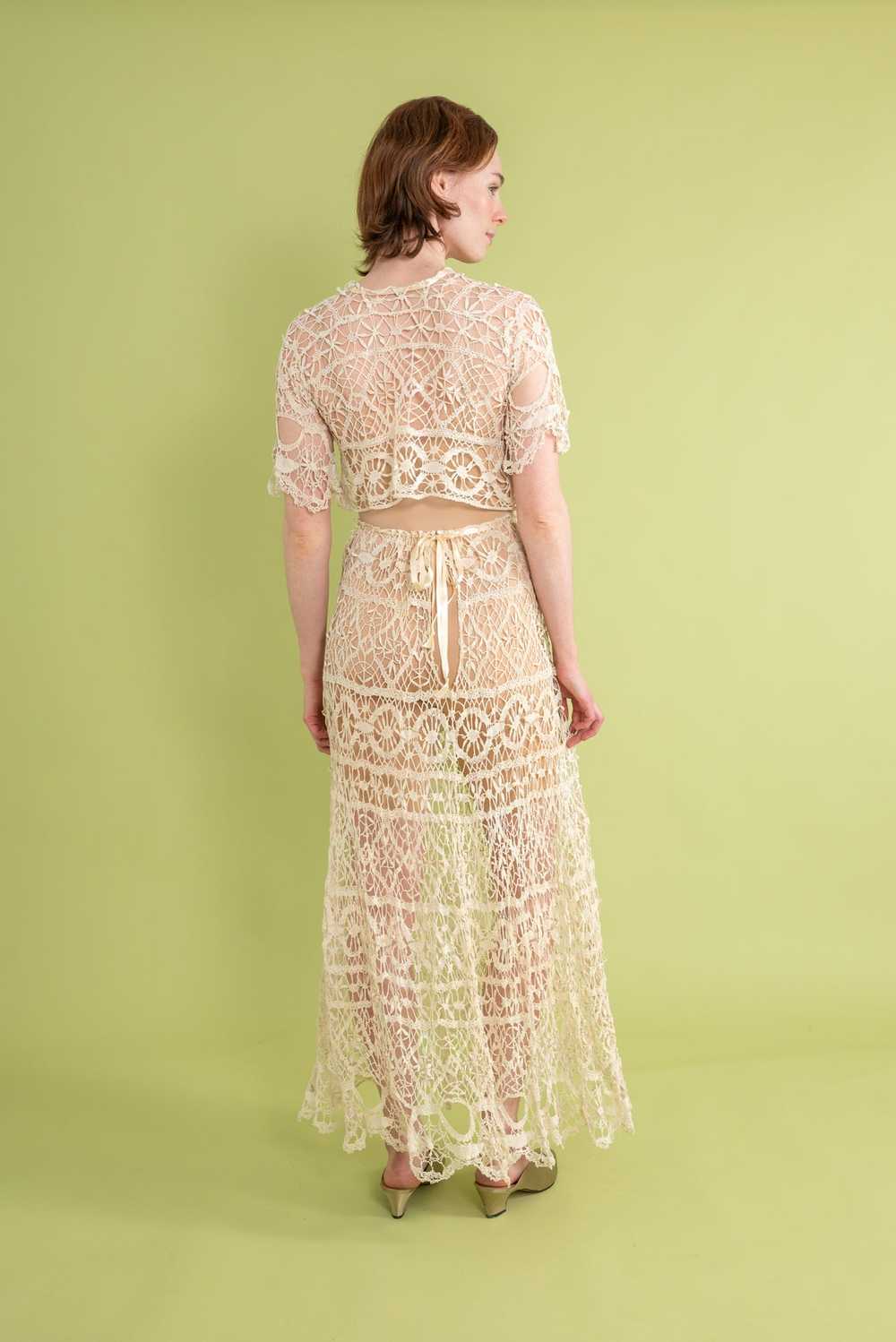 Edwardian Hand Tatted Lace 2 Piece Ensemble [OS] - image 8