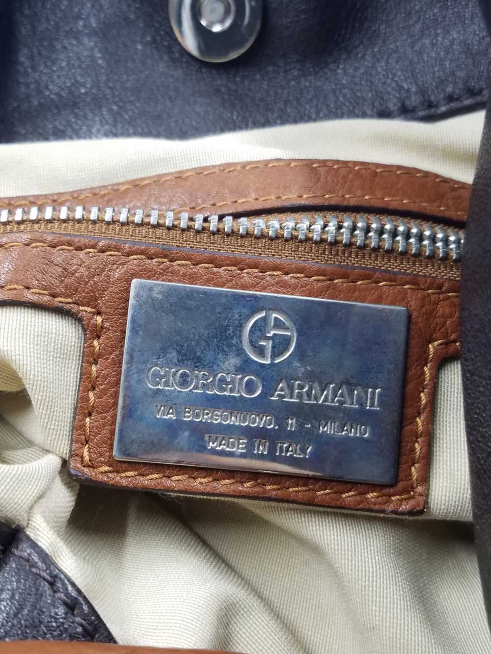 Authentic Giorgio Armani Dark Brown XL Hobo Bag - image 6