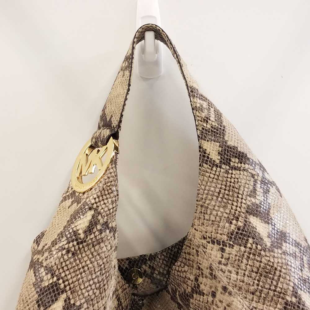 Michael Kors Leather Snake Embossed Hobo Shoulder… - image 7