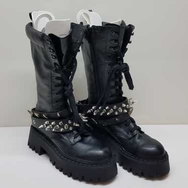Zara Platform Boots with Studed Belts Women's 10.5 - image 1