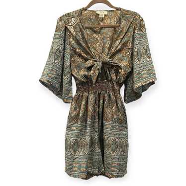 ZURY Silk Blend Boho Kimono Romper One Size