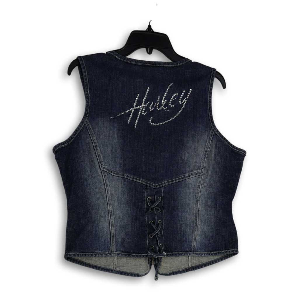 Harley-Davidson Womens Blue Sleeveless Rhinestone… - image 2