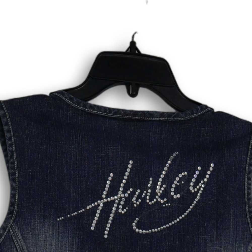 Harley-Davidson Womens Blue Sleeveless Rhinestone… - image 4