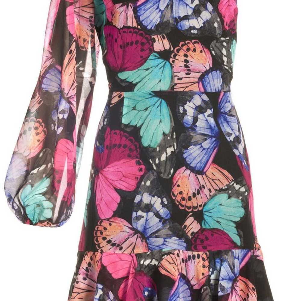 Boston proper One Shoulder Butterfly Print Dress L - image 3